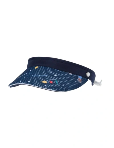 Golfino Orbit Printed Cable Visor In Navy In Blue