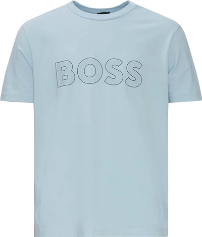 Hugo Boss Men Leisure Jersey T-shirt In Light Blue