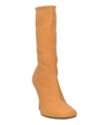 BALMAIN WOMEN'S LEATHER ANKLE BOOTS IN CAMEL