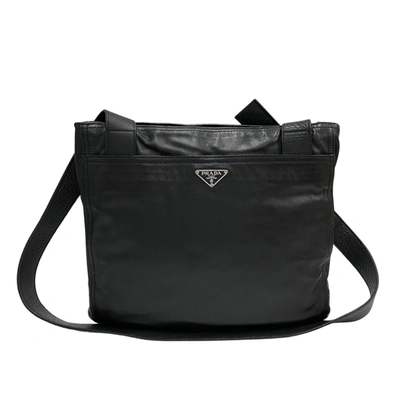 Prada Leather Shoulder Bag () In Black