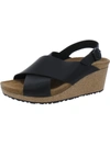 PAPILLIO BY BIRKENSTOCK SAMIRA RING-BUCKLE WOMENS LEATHER FOOTBED WEDGE SANDALS