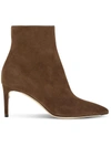 Ferragamo Imogen Womens Faux Suede Pointed Toe Booties In Multi