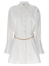 ELISABETTA FRANCHI CHEMISIER DRESS DRESSES WHITE