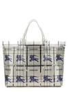 Burberry Transparent Check Pattern Tote Bag With Double Handles
