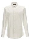 Dolce & Gabbana White Shirt With Classic Collar And Dropped Shoulders In Neutral