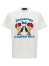 Dsquared2 Canadian Twins Printed Cotton T-shirt
