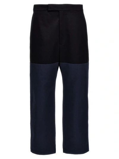 THOM BROWNE UNCONSTRUCTED COMBO PANTS BLUE