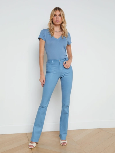 L Agence Ruth Coated Straight-leg Jean In Wild Wind Coated