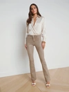 L Agence Tati High Rise Cropped Micro Bootcut Jeans In Rye Coated