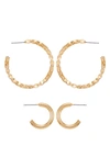 Vince Camuto Set Of 2 Hoop Earrings In Gold