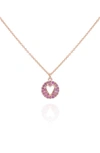 VINCE CAMUTO CRYSTAL EMBELLISHED HEART CUTOUT PENDANT NECKLACE