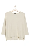 Eileen Fisher Organic Linen & Cotton Stretch Knit Top In Bone
