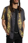 John Varvatos Danny Short Sleeve Button-up Camp Shirt In Citron