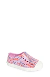 Native Shoes Kids' Jefferson Water Friendly Perforated Slip-on In Winterberry Pink/ White/ Camo