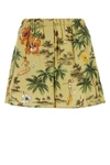 MIU MIU MIU MIU WOMAN PRINTED SILK SHORTS