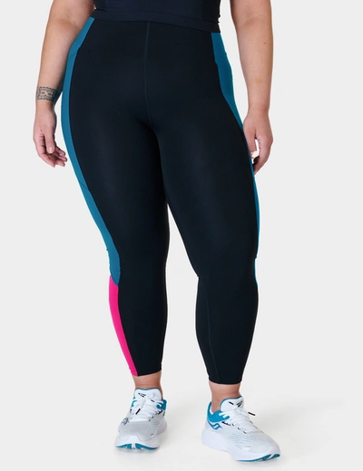 Sweaty Betty Power Ultrasculpt High Waisted 7/8 Colour Block Gym Leggings  In Black