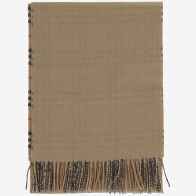 Burberry Reversible Cashmere Check Scarf In Arc Beige/ Arc Beige