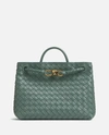 Bottega Veneta Andiamo Medium Woven Shoulder Bag In Green