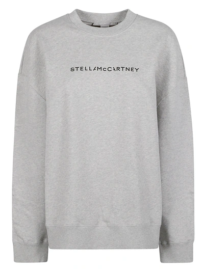 Stella Mccartney Logo Printed Crewneck Sweatshirt In Grey