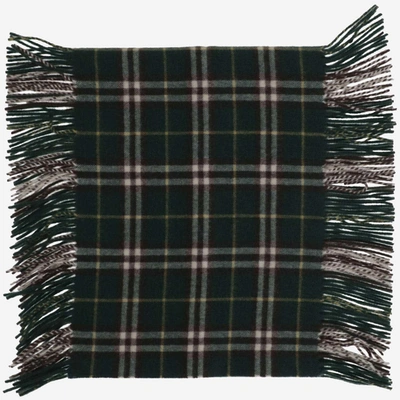 Burberry Cashmere Check Scarf In Ivy