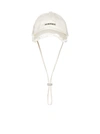 Jacquemus Jacquemu La Casquette Artichaut Fringe Baseball Cap In Off-white
