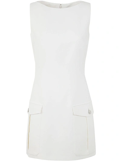 Versace Dress Double Viscose Crepe Stretch Fabric In White