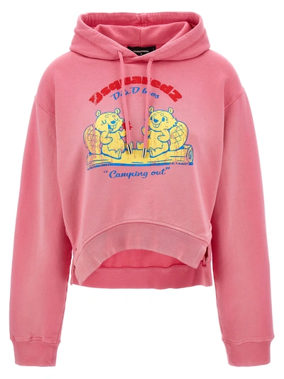 Dsquared2 Printed Hoodie In 243