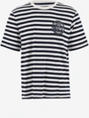 VERSACE VERSACE STRIPED COTTON T-SHIRT WITH LOGO