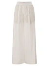 Brunello Cucinelli Women's Loose Fit Cotton Trousers In White