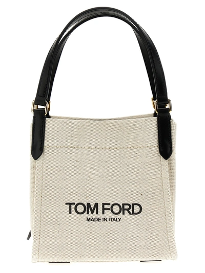 Tom Ford Logo Printed Open In White/black