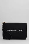GIVENCHY GIVENCHY TRAVEL POUCH CLUTCH IN BLACK COTTON