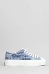 GIVENCHY GIVENCHY CITY LOW SNEAKERS IN BLUE COTTON