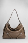GIVENCHY GIVENCHY VOYOU MEDIUM SHOULDER BAG IN TAUPE LEATHER