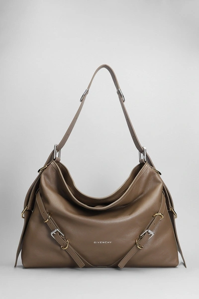 Givenchy Voyou Medium Shoulder Bag In Taupe Leather