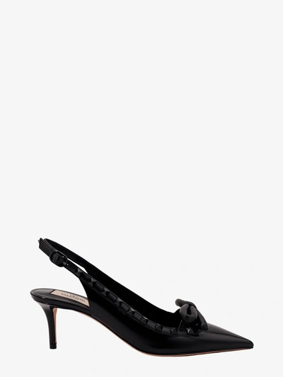 Valentino Garavani Rockstud Bow Slingback Pump In Patent Leather With Matching Studs 60mm Woman Blac In Black