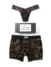 Hanky Panky Signature Lace Low Rise Thong And Saxx Super Soft Vibe Boxer Brief In Multicolor