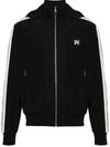 Palm Angels Nylon Blend Windbreaker With Ribbed Cuffs And Stand Collar In Black