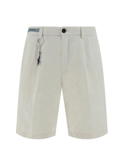 Paul & Shark Cotton And Linen Bermuda-shorts In Beigecaldo