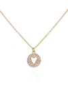 VINCE CAMUTO VINCE CAMUTO CRYSTAL EMBELLISHED HEART CUTOUT PENDANT NECKLACE