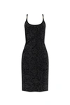 Versace Barocco Lurex Knit Midi Dress In Black