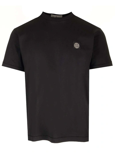 Stone Island T Shirt With Mini Logo In Black