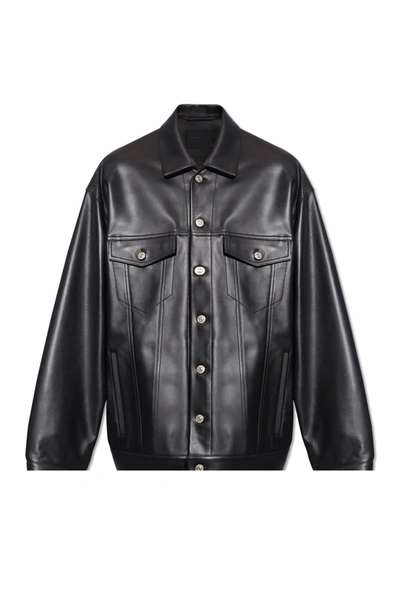 Balenciaga Leather Jacket In Black