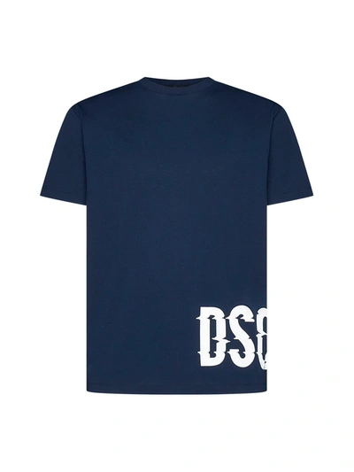 Dsquared2 Logo-printed Crewneck T-shirt In Blue