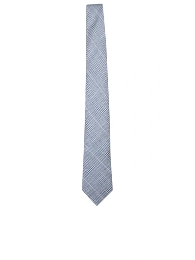 Brunello Cucinelli Prince Of Wales Light Blue/white Tie