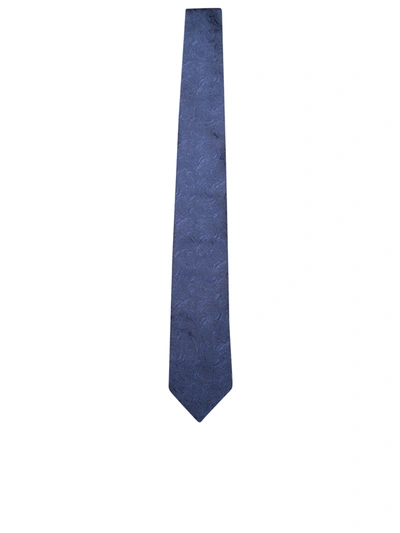Brunello Cucinelli Paisley Motif Blue Tie