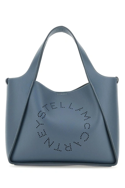 Stella Mccartney Woman Air Force Blue Alter Mat Stella Logo Shoulder Bag In Blue Grey