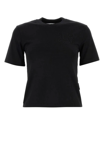 PALM ANGELS PALM ANGELS BLACK COTTON T-SHIRT