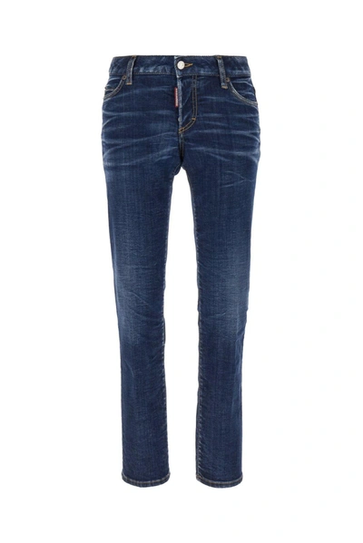 Dsquared2 Jennifer Low Rise Denim Skinny Jeans In Navy