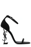 Saint Laurent Black Opyum 110 Patent Leather Sandals In Nero