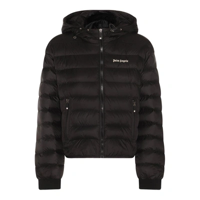 Palm Angels Logo Detailed Quilted Jacket In Nero